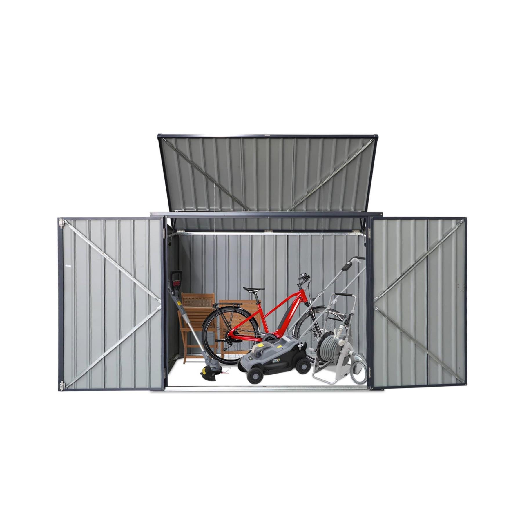 sweeek - Afvalhok gegalvaniseerd staal, L173xB101xH 131-190 cm