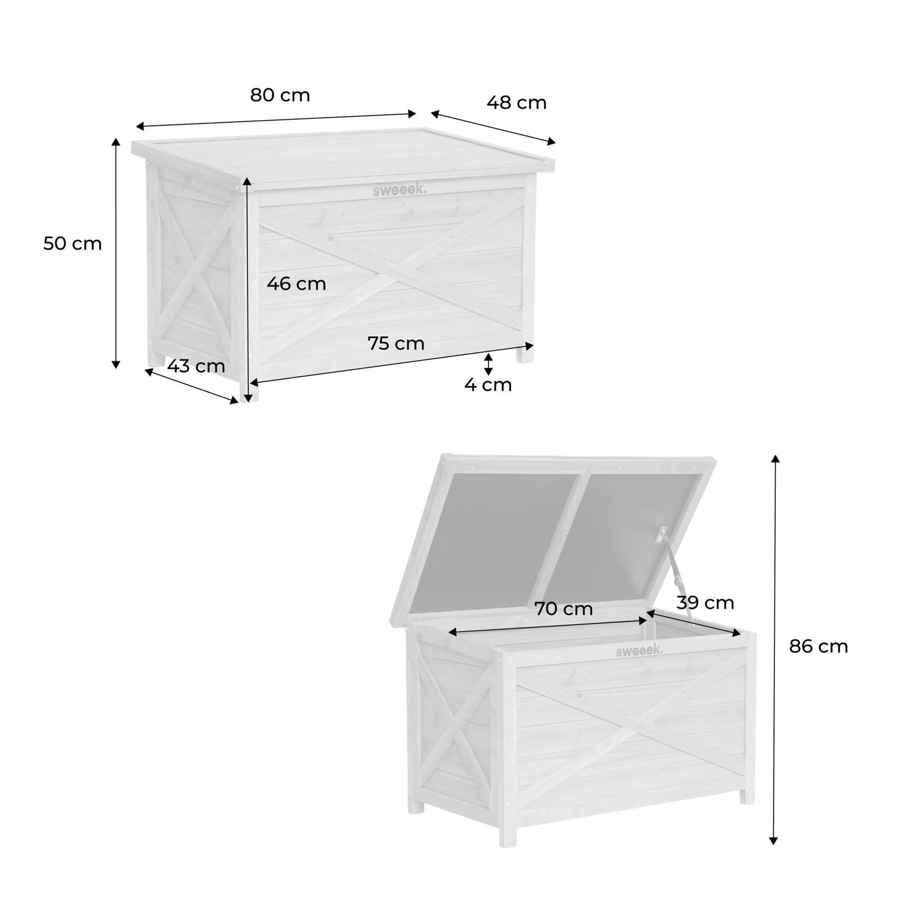 sweeek - Houten opbergkist 80 cm