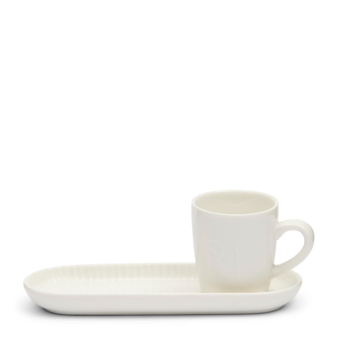 Riviera Maison Kop en schotel Wit - Caffé Espresso kopjes - Porselein