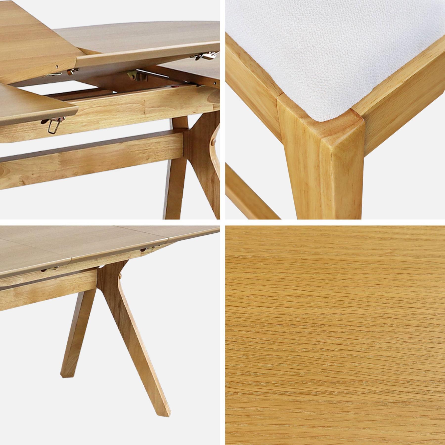 sweeek - Uitschuifbare ovale eettafel, 160-200 cm + 8 stoelen van
