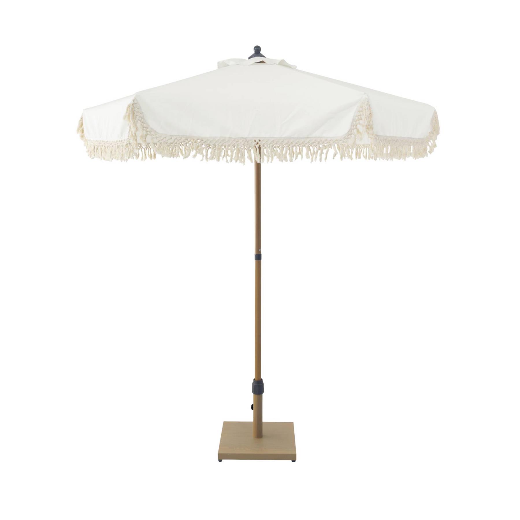 sweeek - Parasol recht met franjes 2m, staal