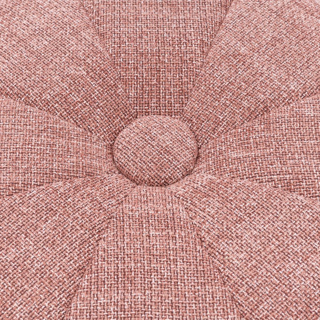 Rivièra Maison - Elegante Falcone Poef in C99 - Koraalroze van PA0 - Polyester en Rubberhout, Hoogte 41 cm