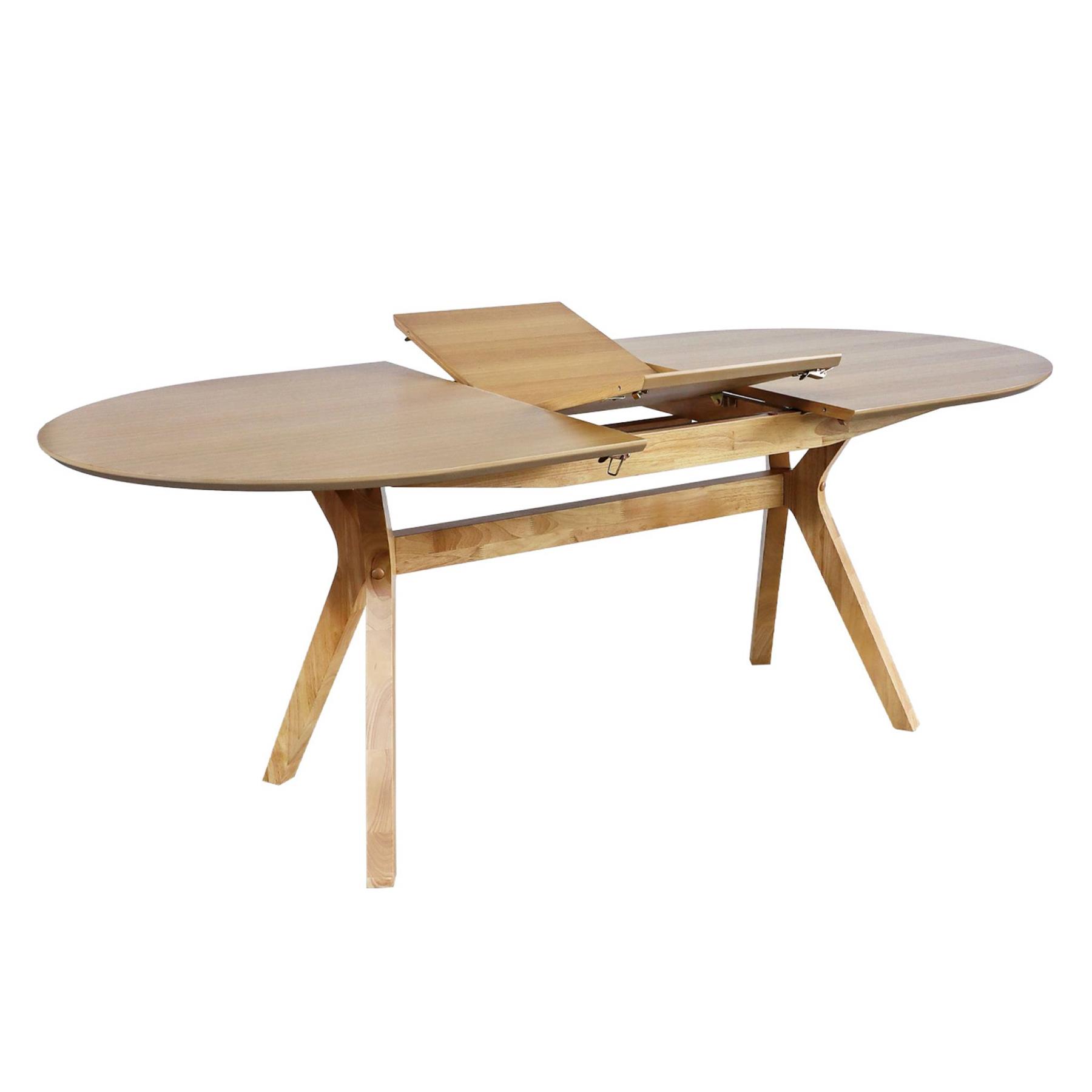sweeek - Uitschuifbare ovale eettafel, 160-200 cm + 8 stoelen van