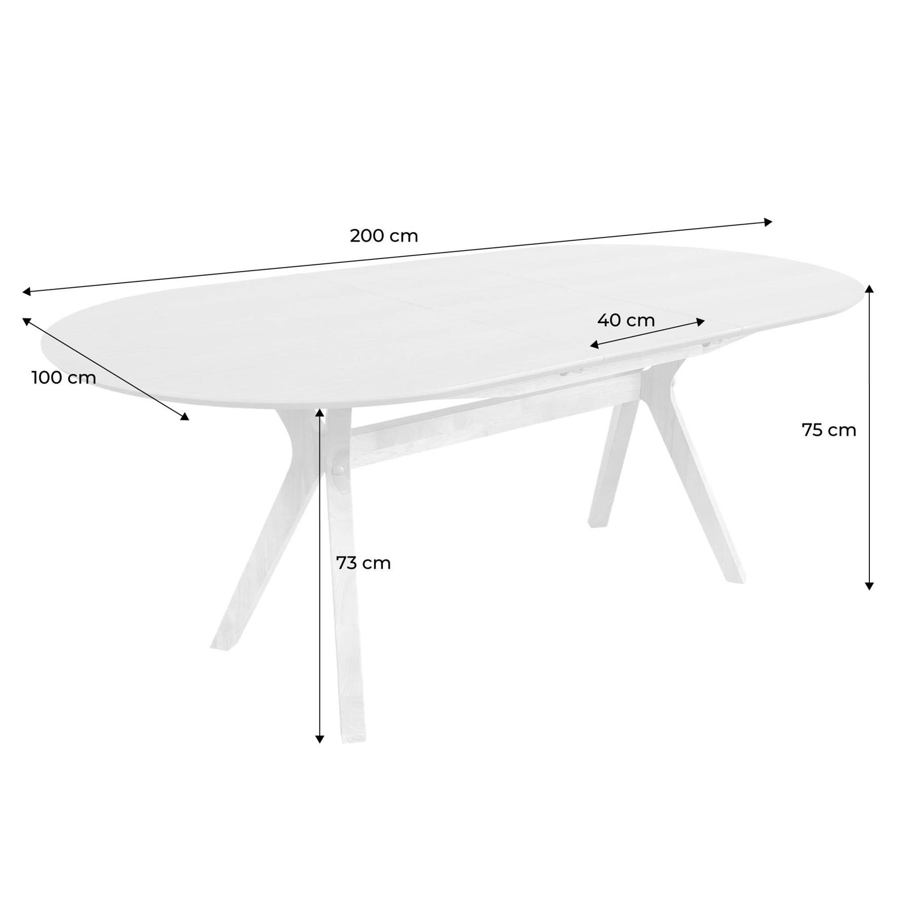 sweeek - Langwerpige uitschuifbare eettafel, 160-200cm 6-8 personen