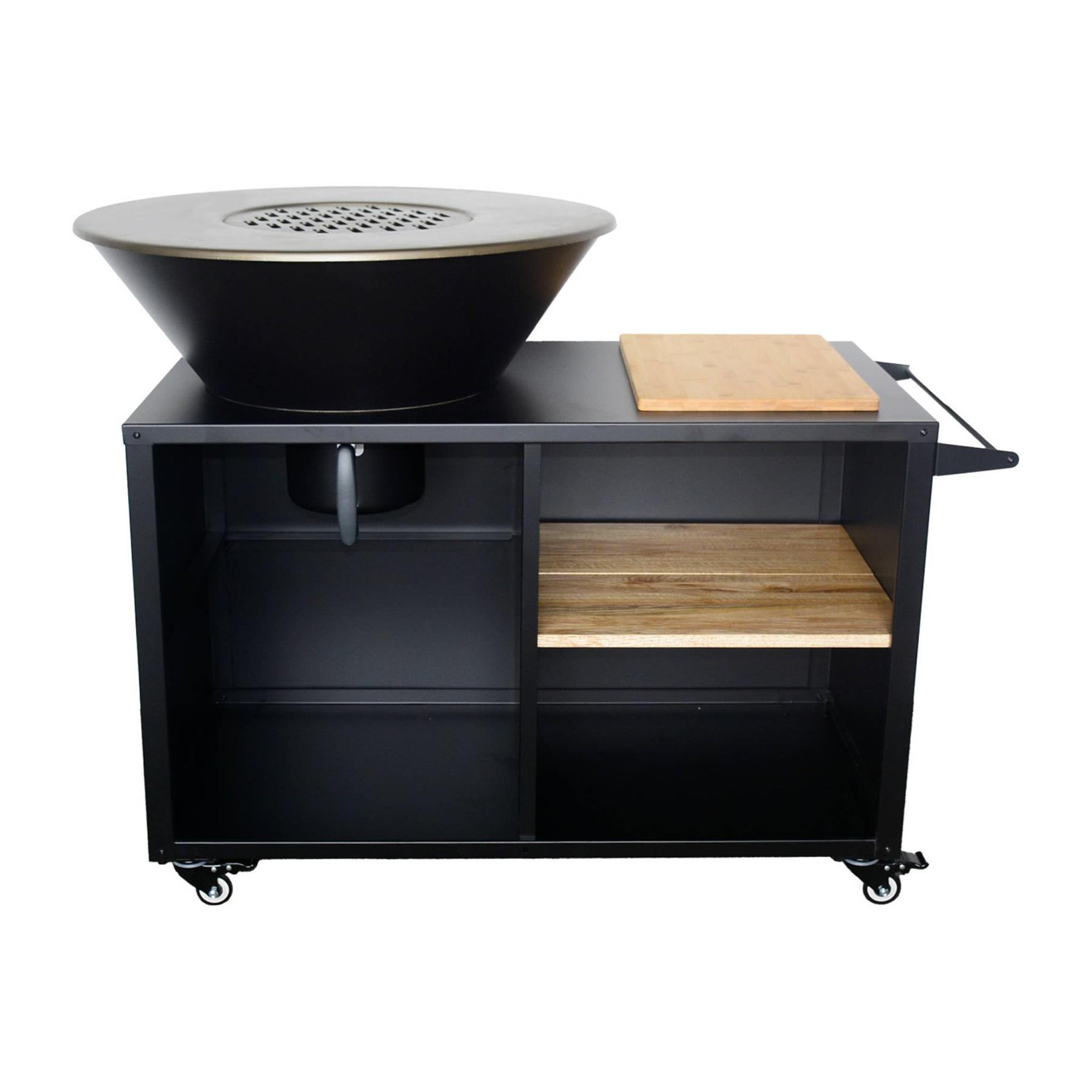 sweeek - Kookvuurschaal Ø80cm met grillrooster en opbergruimte