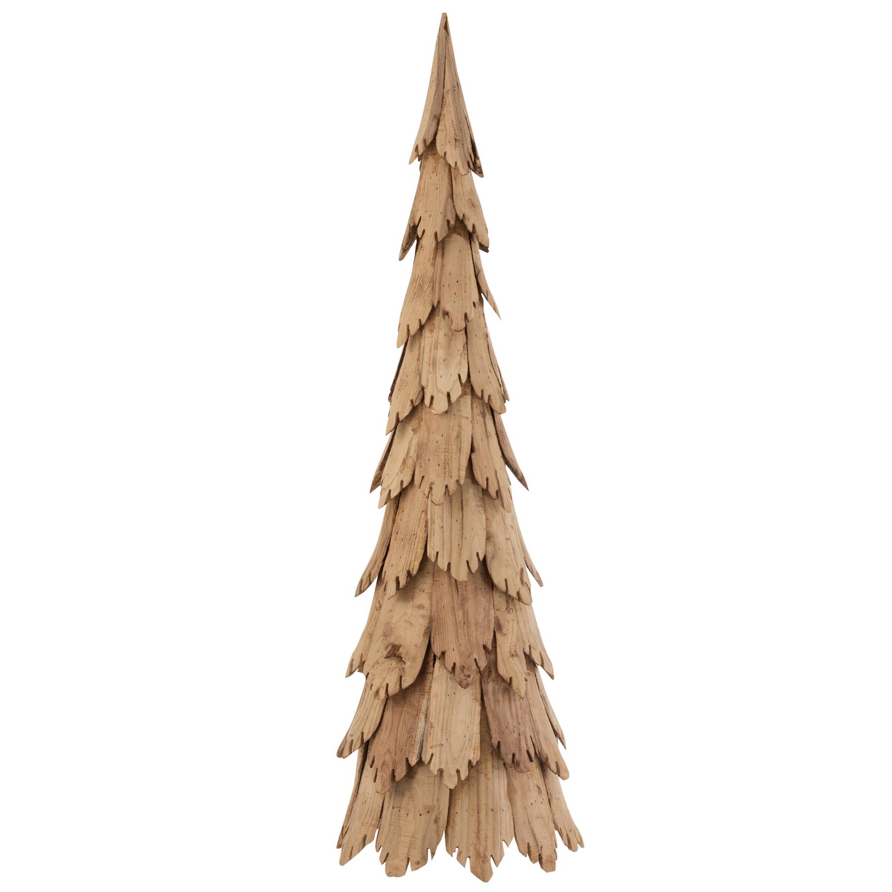 J-Line decoratie Kerstboom Stukken - hout - naturel - large