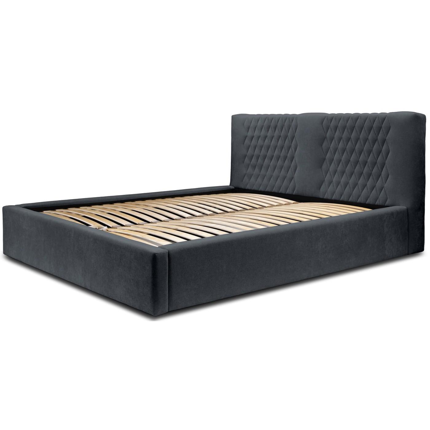 Trae Mobler Montana 140 x 200 cm Gestoffeerd Bed Donkerblauw