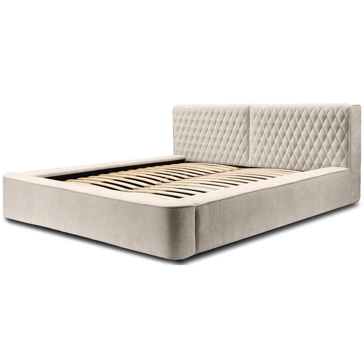 Trae Mobler Azurro 160 x 200 cm Gestoffeerd Bed Beige