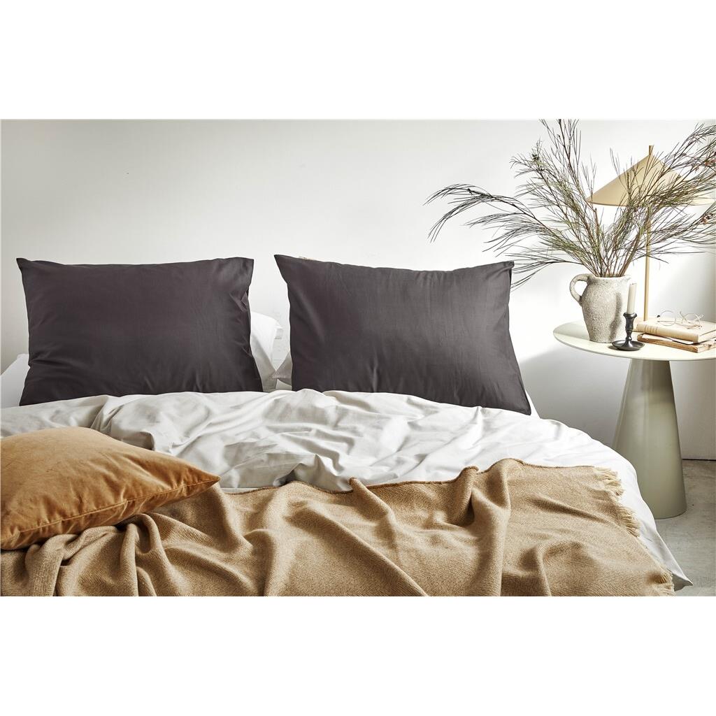 Walra - Kussensloop Crispy Cotton - 2x 60x70 - Antraciet
