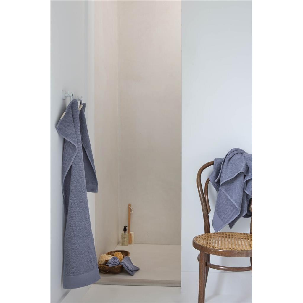 Walra - Badlaken Soft Cotton Popcorn - 70x140 - Blauw