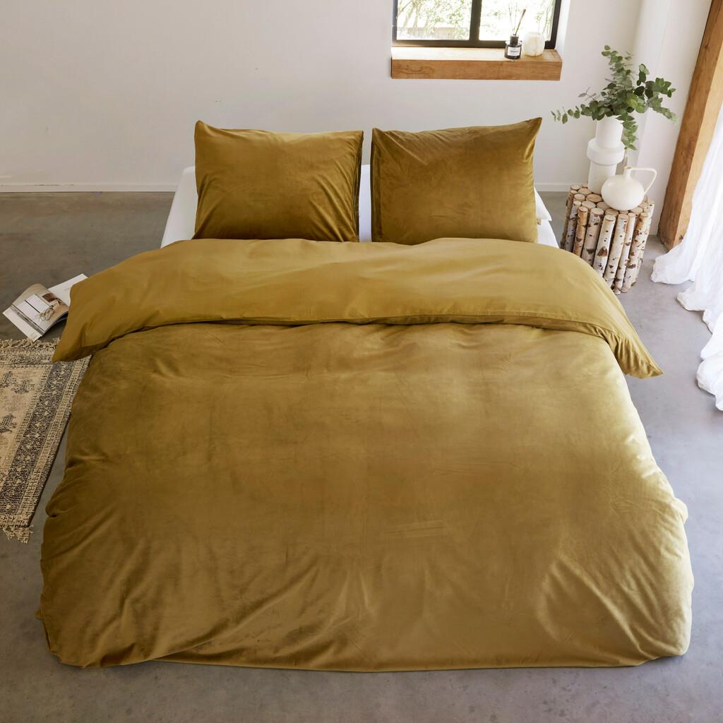 Byrklund - Dekbedovertrek Go Velvet - 200x220 - Honing Mosterd
