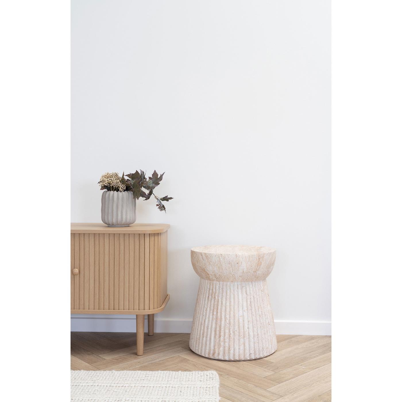 House Nordic - Sidetable Fiberclay Naturel - 37x37x43cm - Bonn