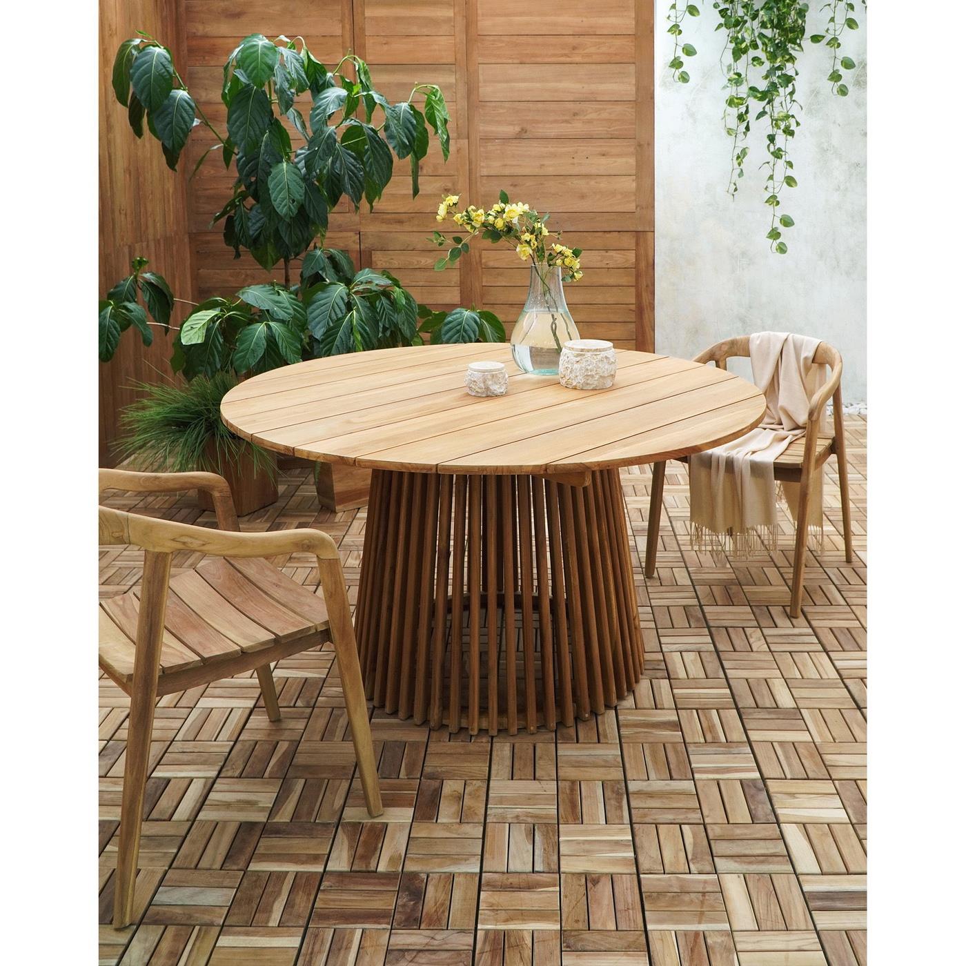 House Nordic - Eettafel Teak Naturel - 120x120x75cm - Lorca