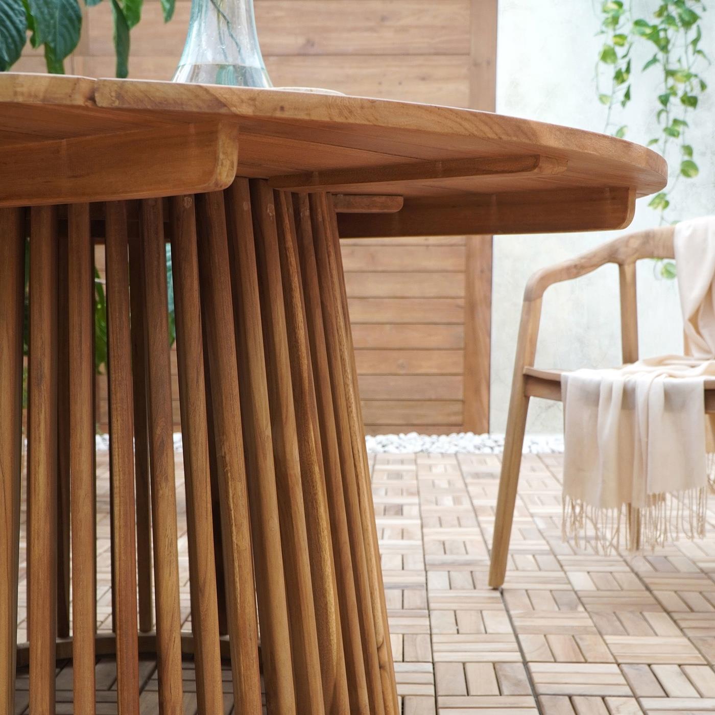 House Nordic - Eettafel Teak Naturel - 120x120x75cm - Lorca