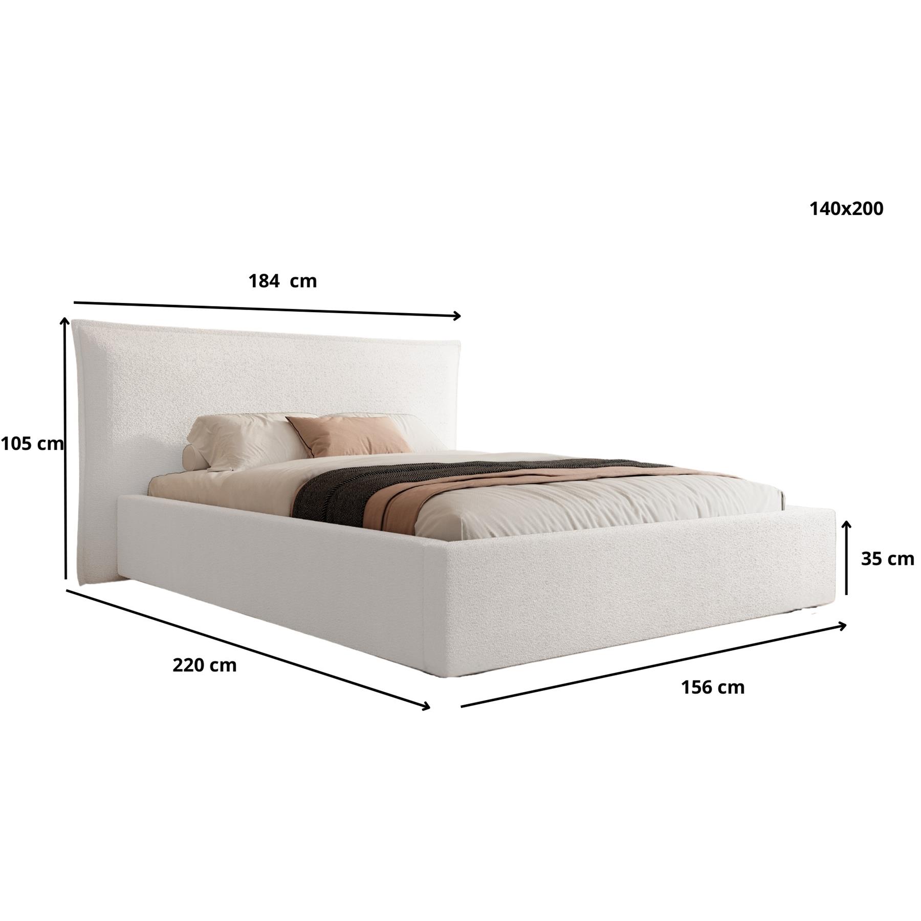 Trae Mobler Nevada 140 x 200 cm Bed Naturel Bouclé