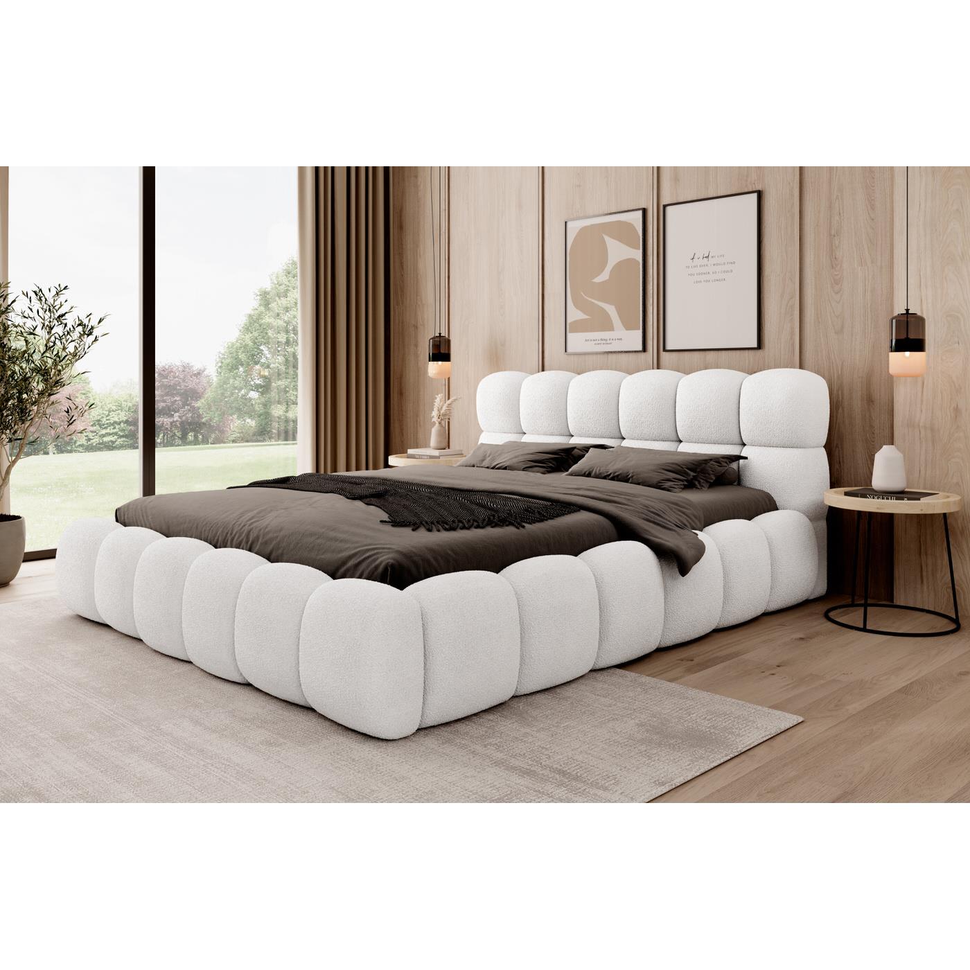 Trae Mobler Boston 140 x 200 cm Gestoffeerd Bed Naturel