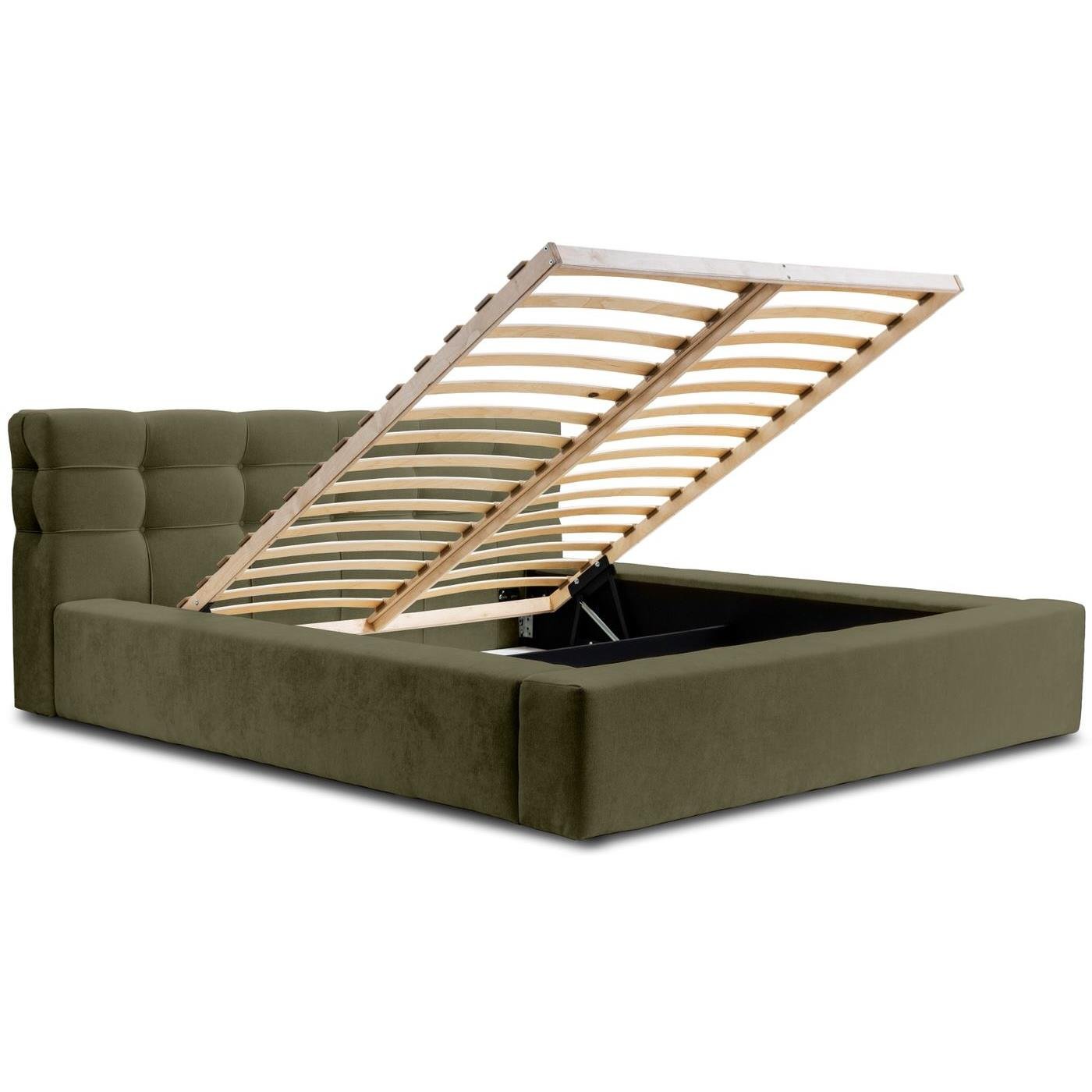 Trae Mobler Grace 140 x 200 cm Gestoffeerd Bed Bosgroen