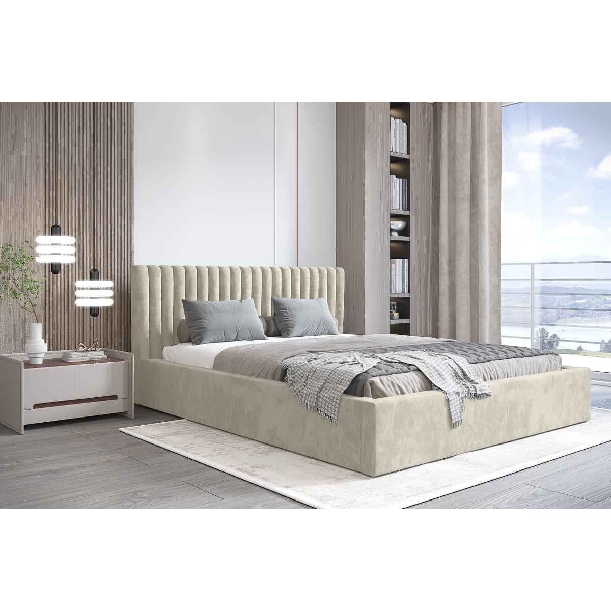 Trae Mobler Vegas 160 x 200 cm Gestoffeerd Bed Creme