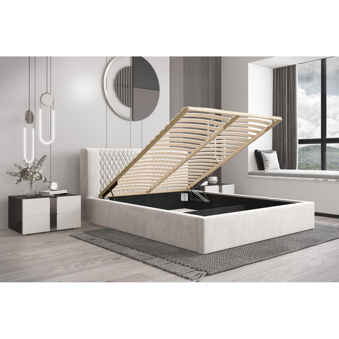 Trae Mobler Montana 160 x 200 cm Gestoffeerd Bed Beige