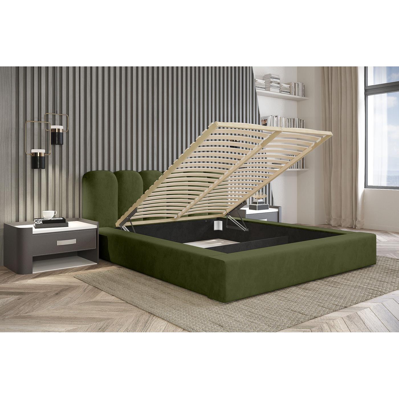 Trae Mobler Dallas 180 x 200 cm Gestoffeerd Bed Bosgroen