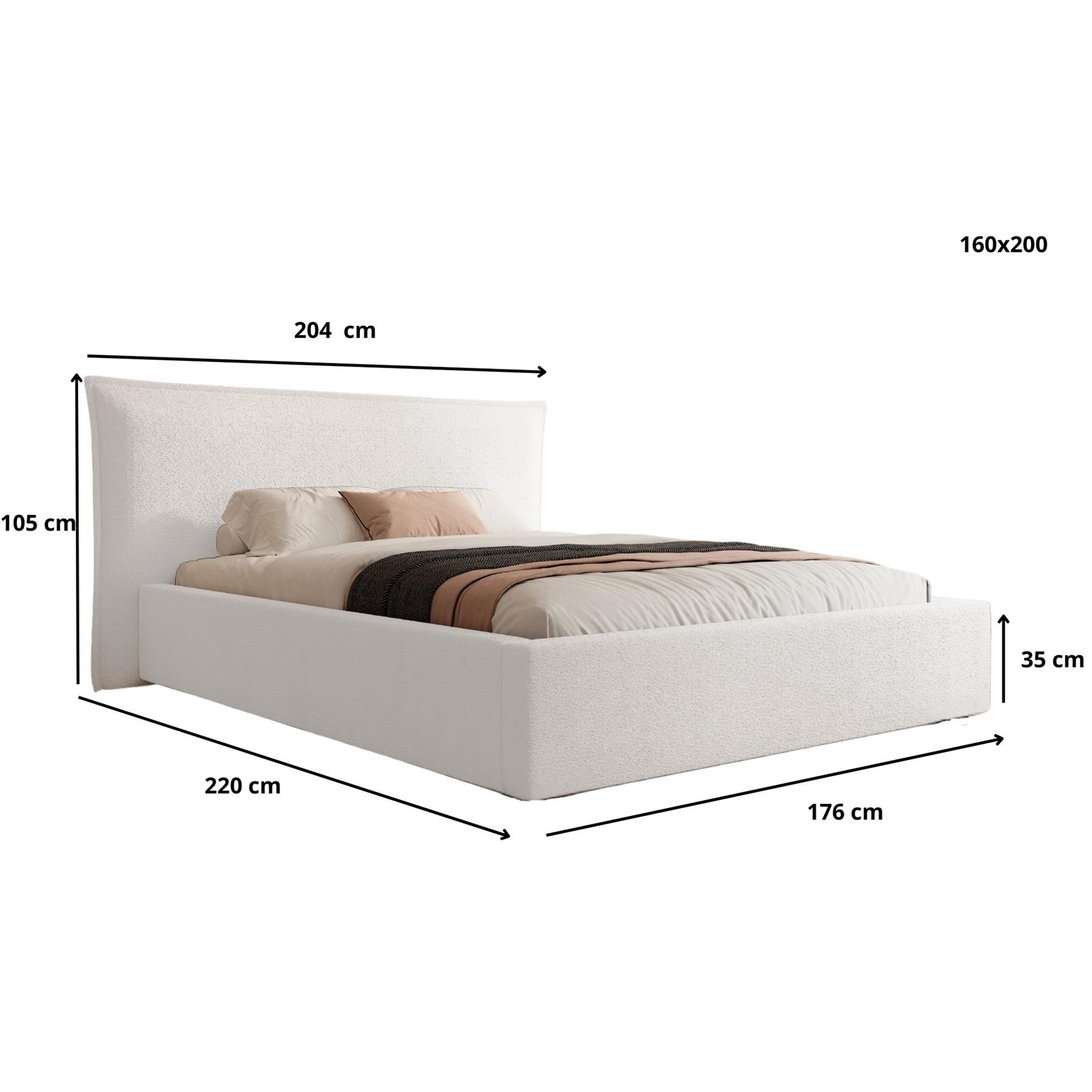 Trae Mobler Nevada 160 x 200 cm Bed Naturel Bouclé