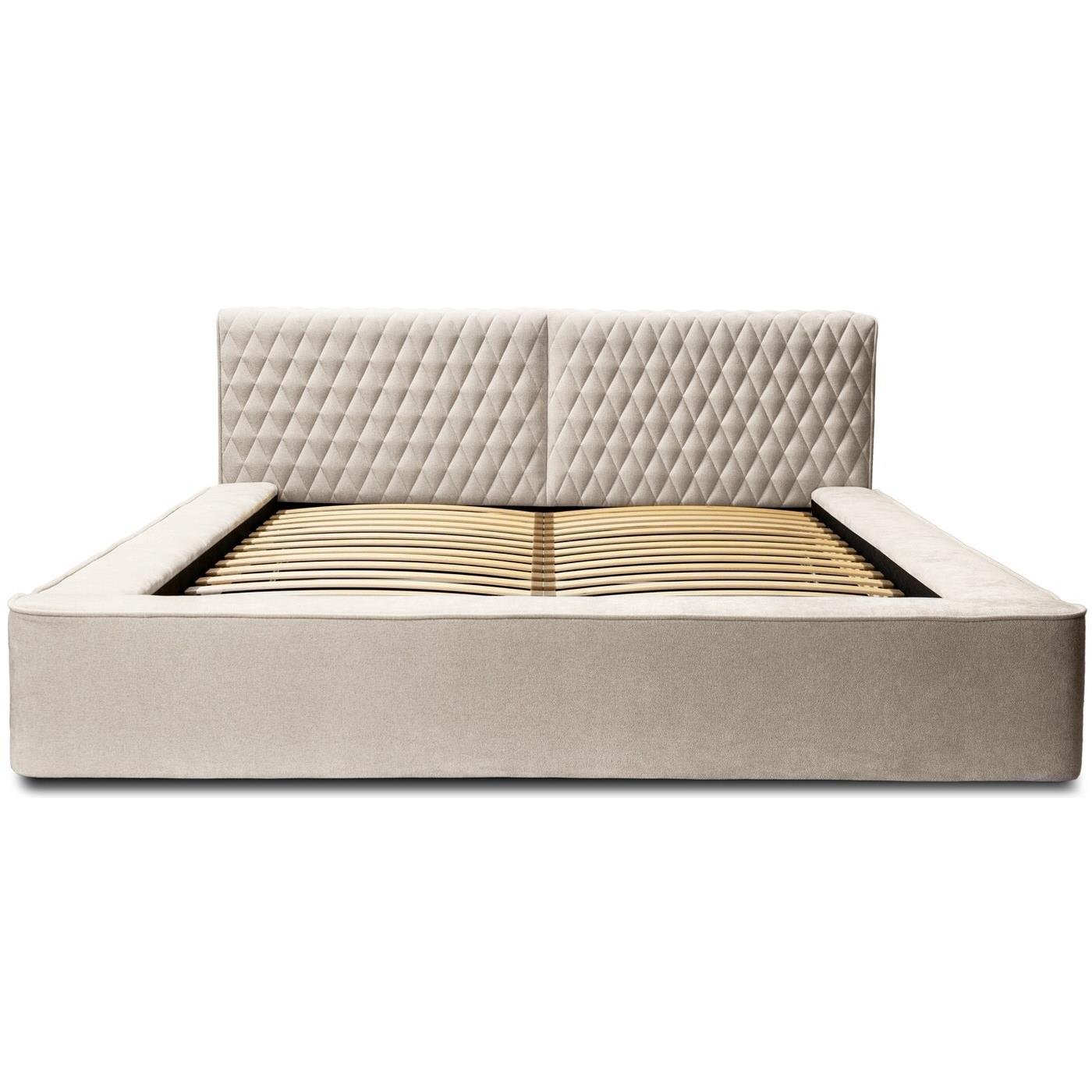 Trae Mobler Azurro 140 x 200 cm Gestoffeerd Bed Beige