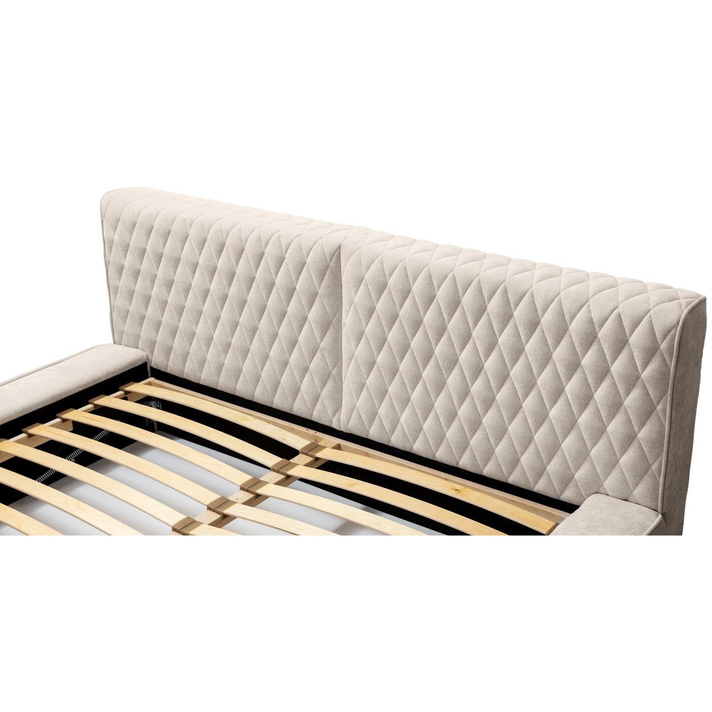 Trae Mobler Azurro 140 x 200 cm Gestoffeerd Bed Beige