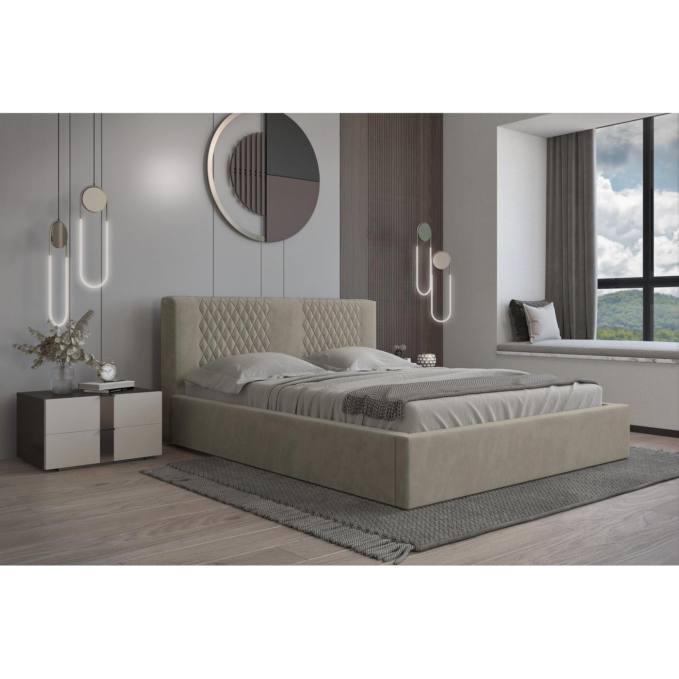 Trae Mobler Montana 180 x 200 cm Gestoffeerd Bed Taupe