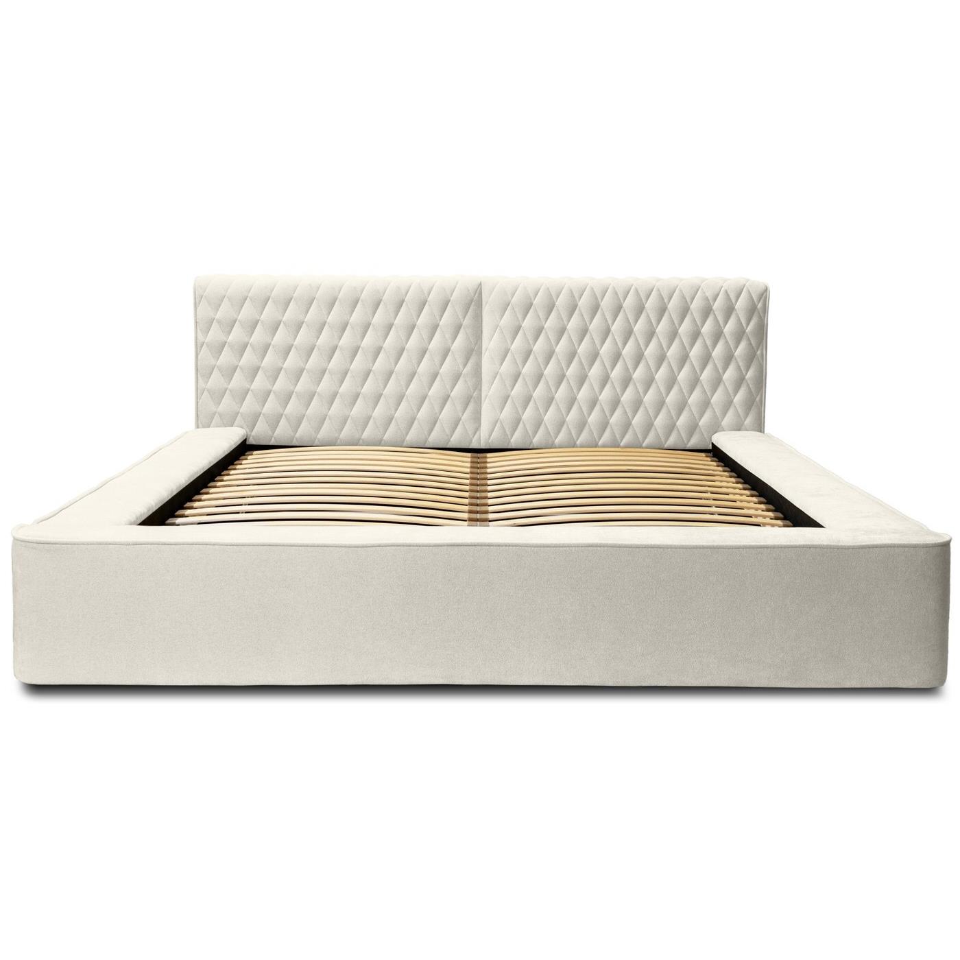 Trae Mobler Azurro 140 x 200 cm Gestoffeerd Bed Lichtgrijs