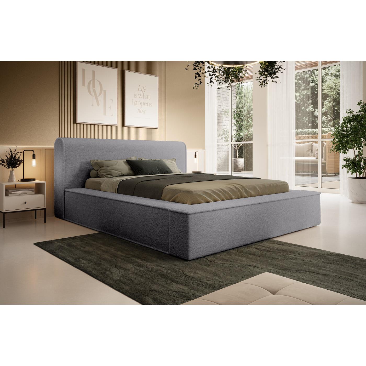 Trae Mobler Fatima 140 x 200 cm Gestoffeerd Bed Tingrijs