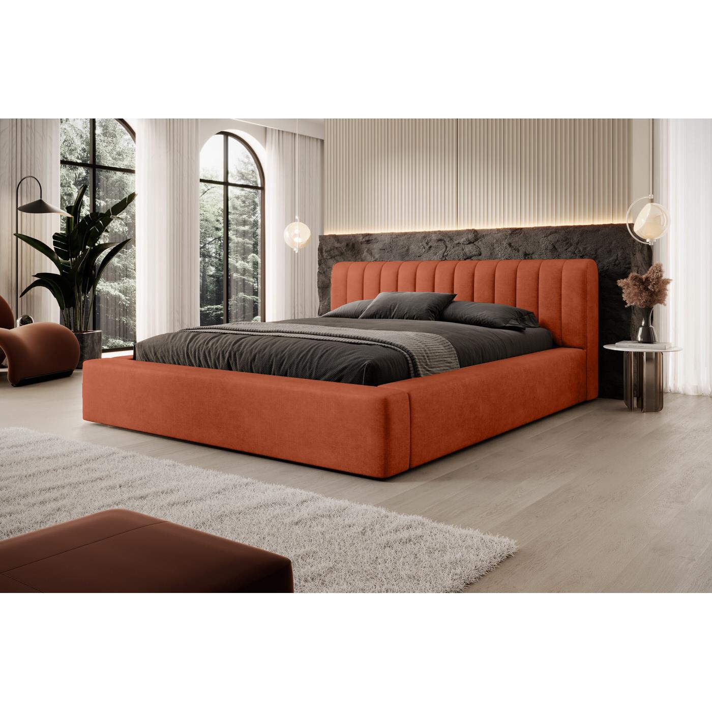 Trae Mobler Amira 140 x 200 cm Gestoffeerd Bed Baksteenrood