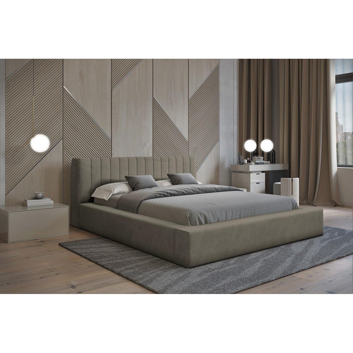 Trae Mobler Como 160 x 200 cm Gestoffeerd Bed Taupe