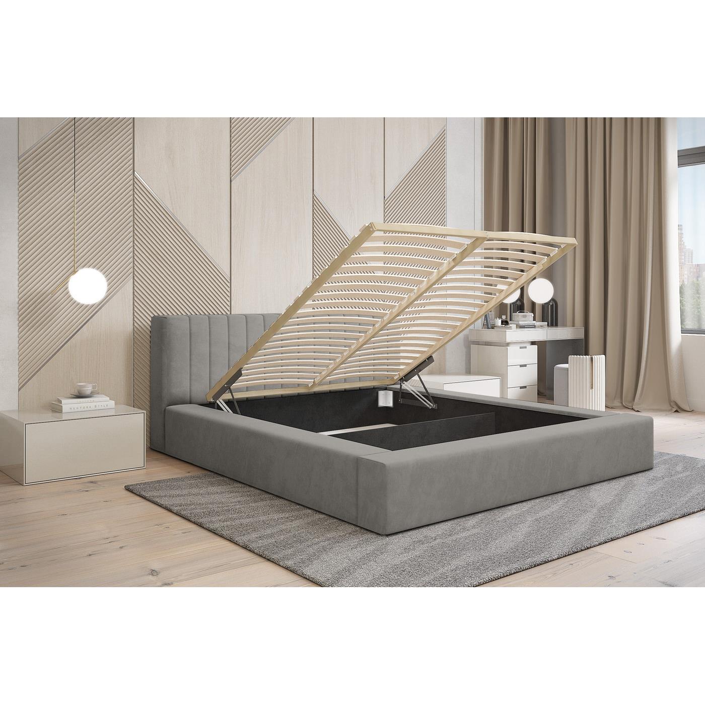 Trae Mobler Como 140 x 200 cm Gestoffeerd Bed Grijs