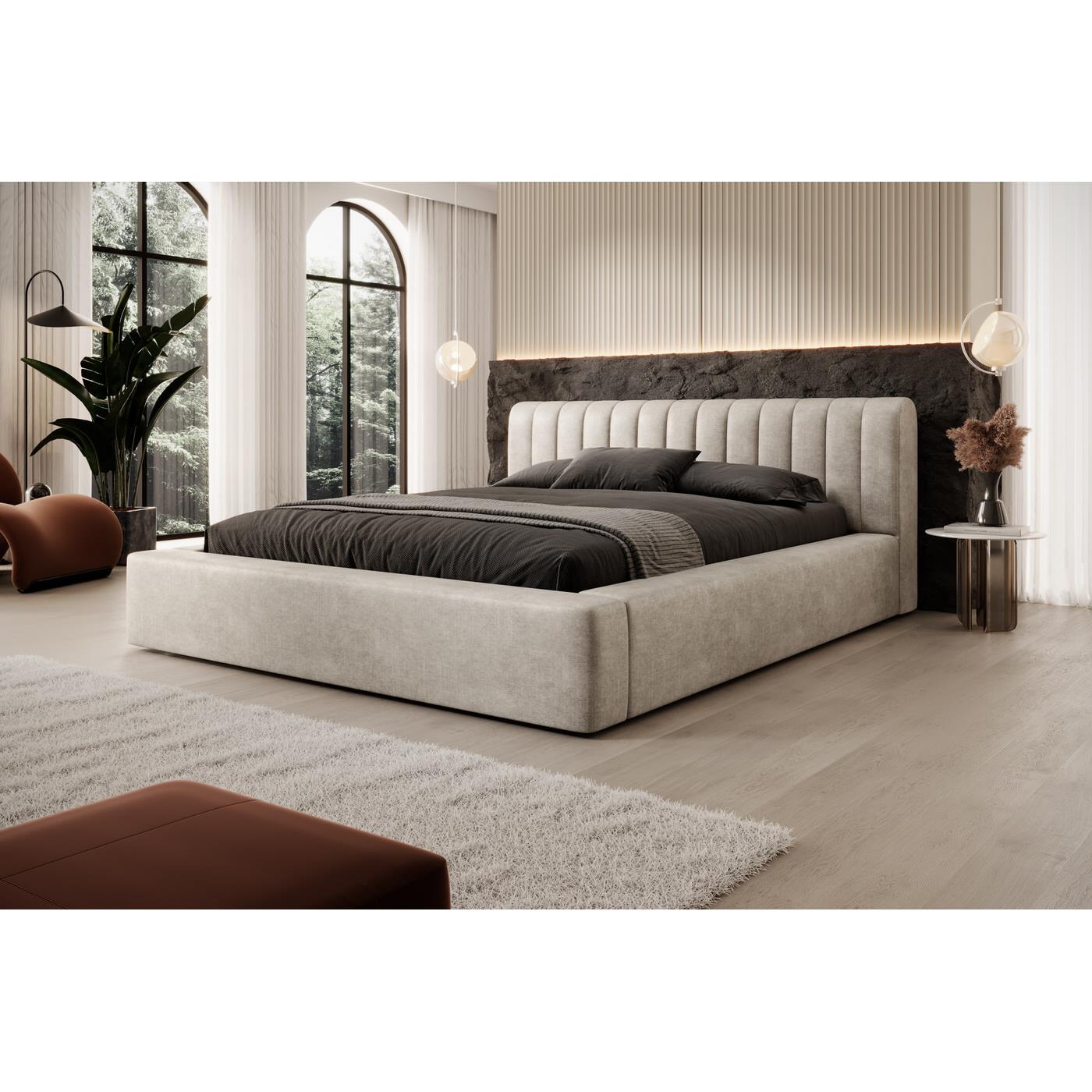 Trae Mobler Amira 180 x 200 cm Gestoffeerd Bed Pearl