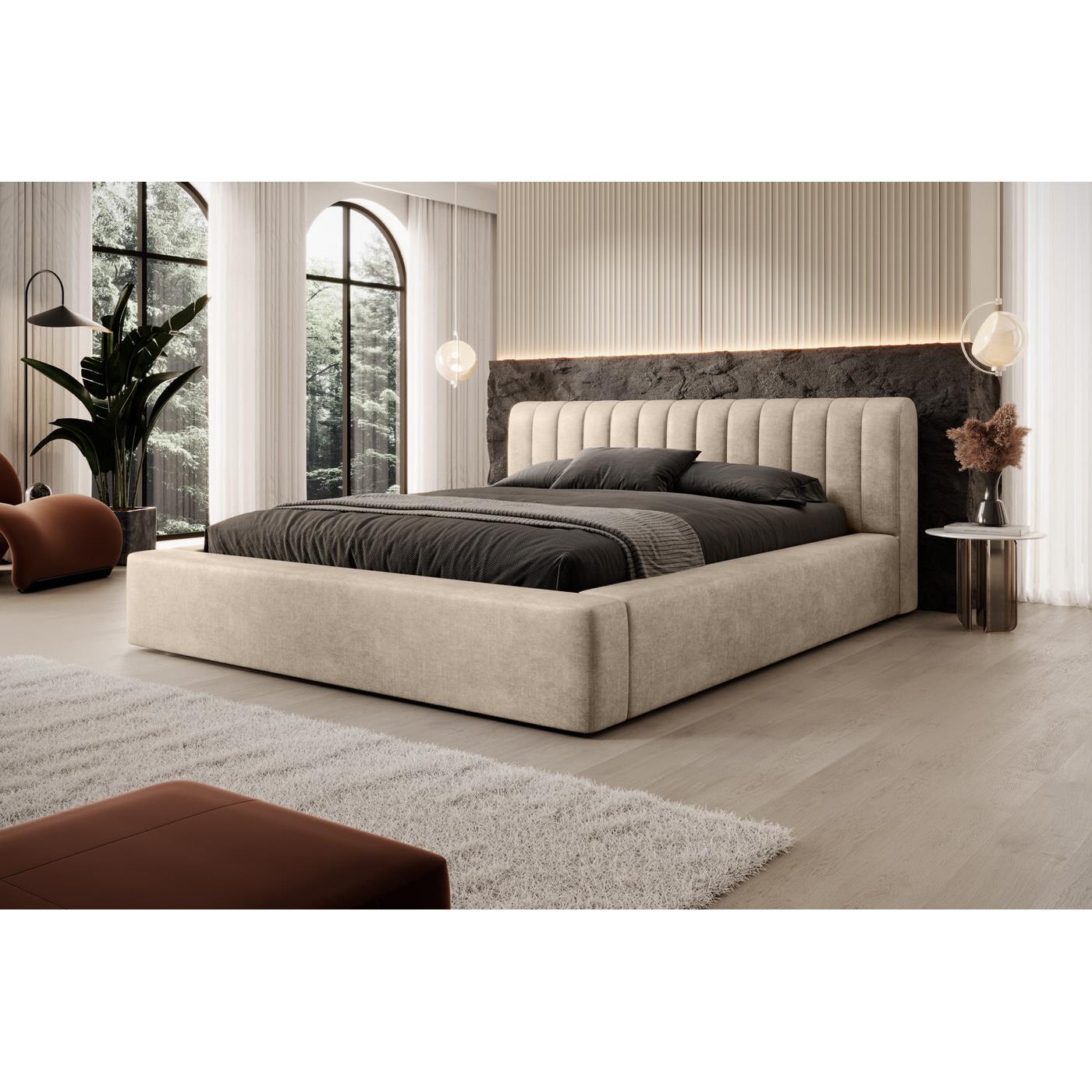 Trae Mobler Amira 180 x 200 cm Gestoffeerd Bed Zand