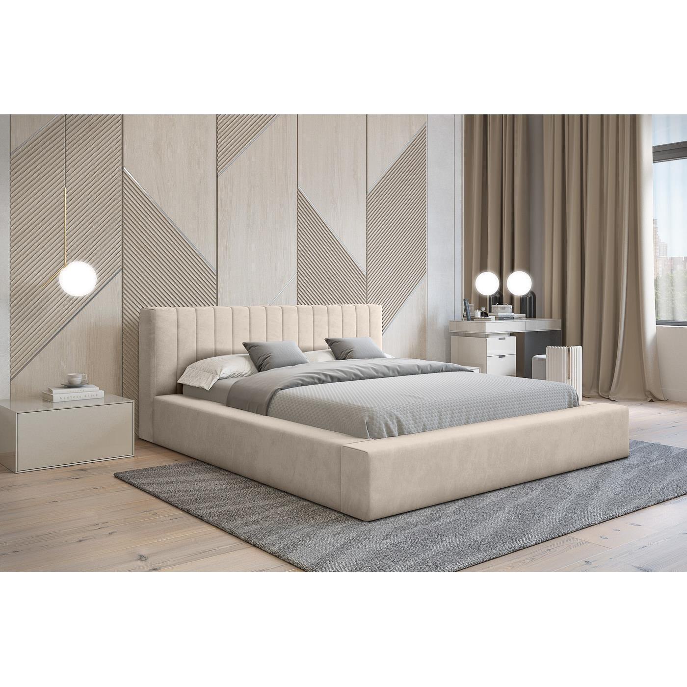 Trae Mobler Como 140 x 200 cm Gestoffeerd Bed Beige