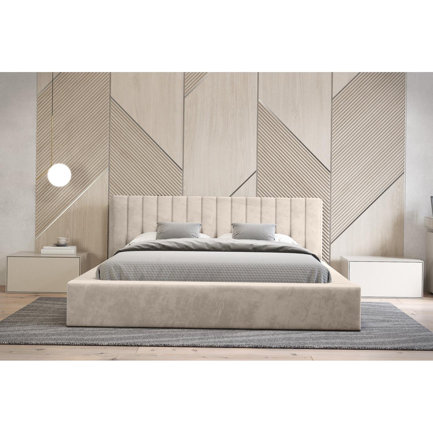 Trae Mobler Como 140 x 200 cm Gestoffeerd Bed Beige