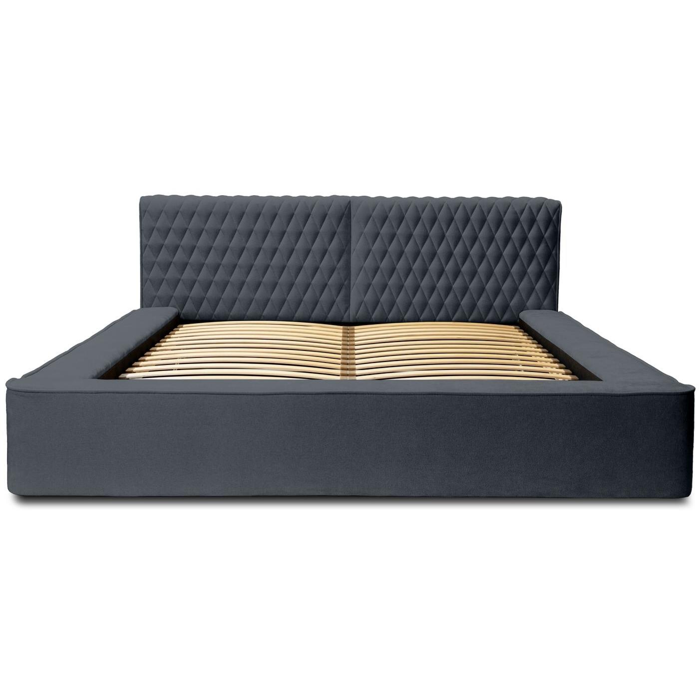 Trae Mobler Azurro 160 x 200 cm Gestoffeerd Bed Donkerblauw