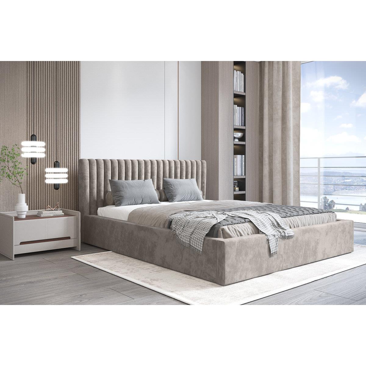 Trae Mobler Vegas 180 x 200 cm Gestoffeerd Bed Grijs
