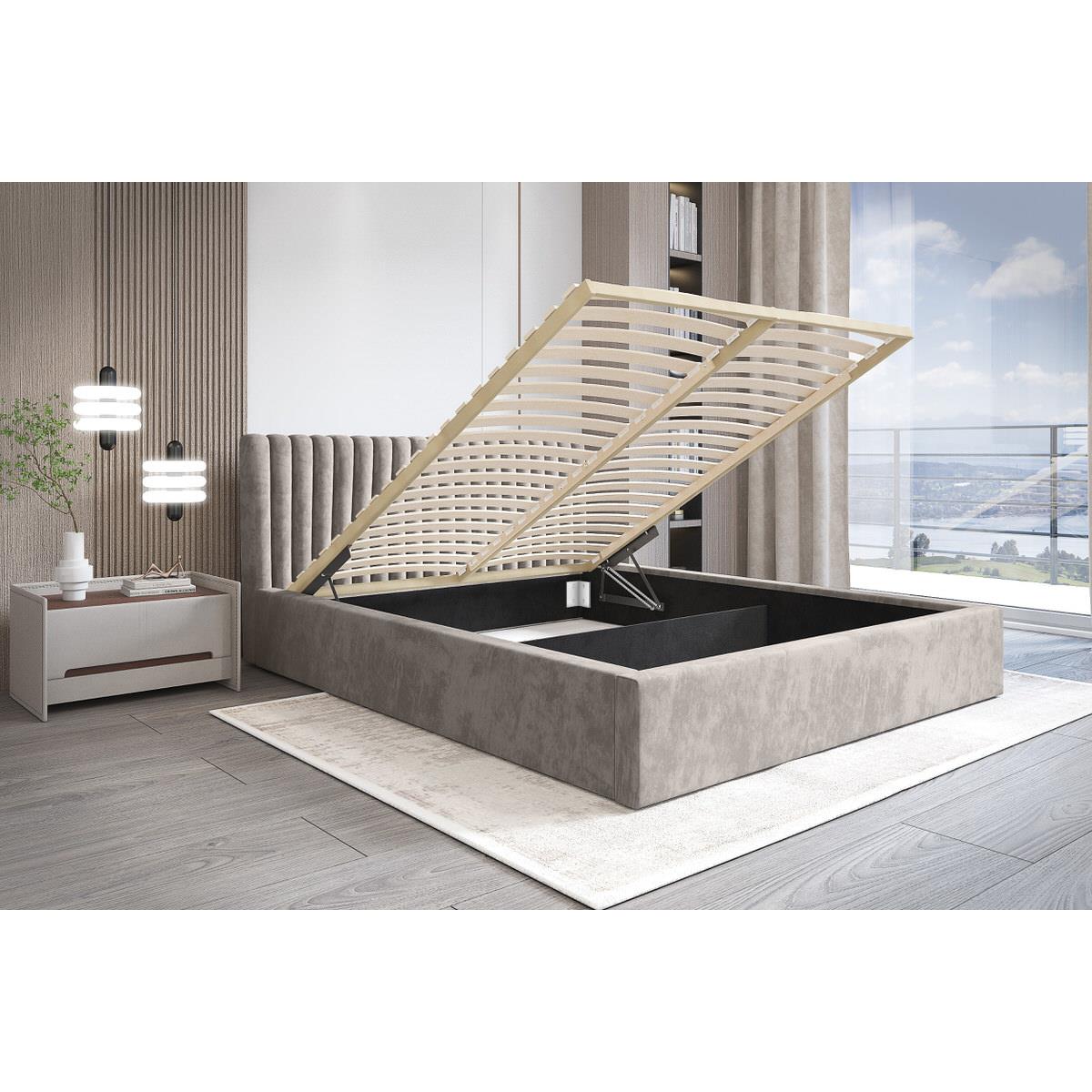 Trae Mobler Vegas 180 x 200 cm Gestoffeerd Bed Grijs