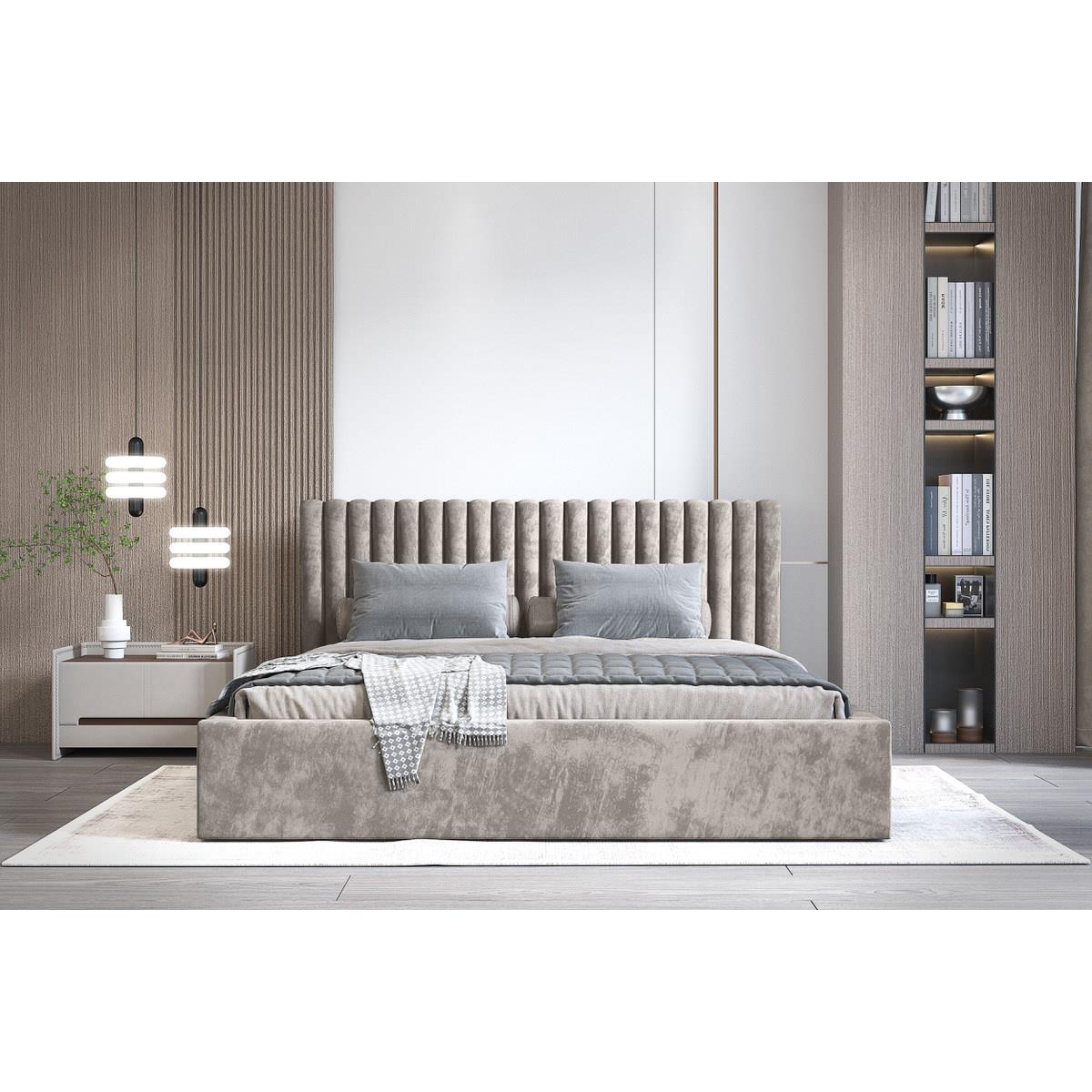Trae Mobler Vegas 180 x 200 cm Gestoffeerd Bed Grijs