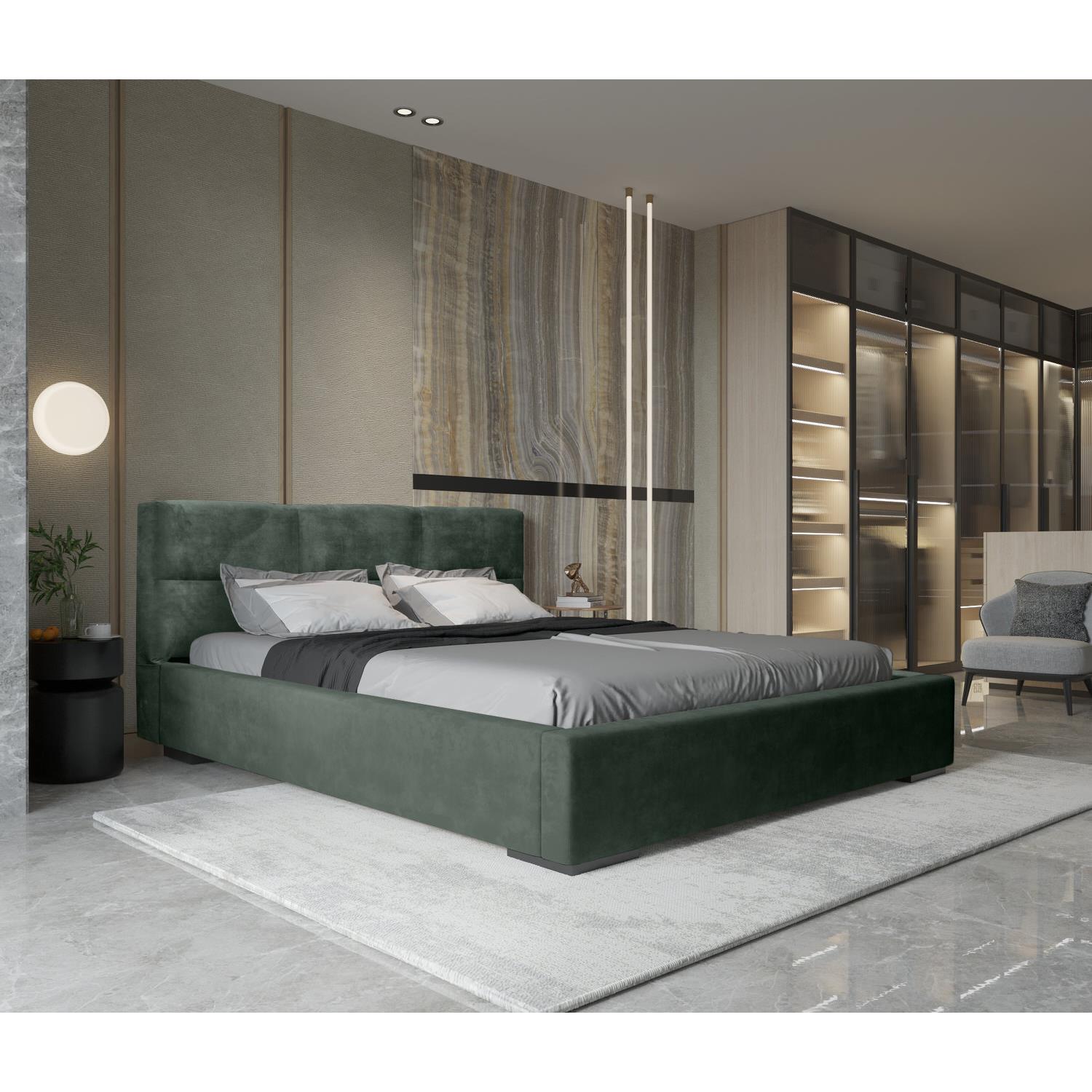 Trae Mobler Porto 180 x 200 cm Gestoffeerd Bed Bosgroen