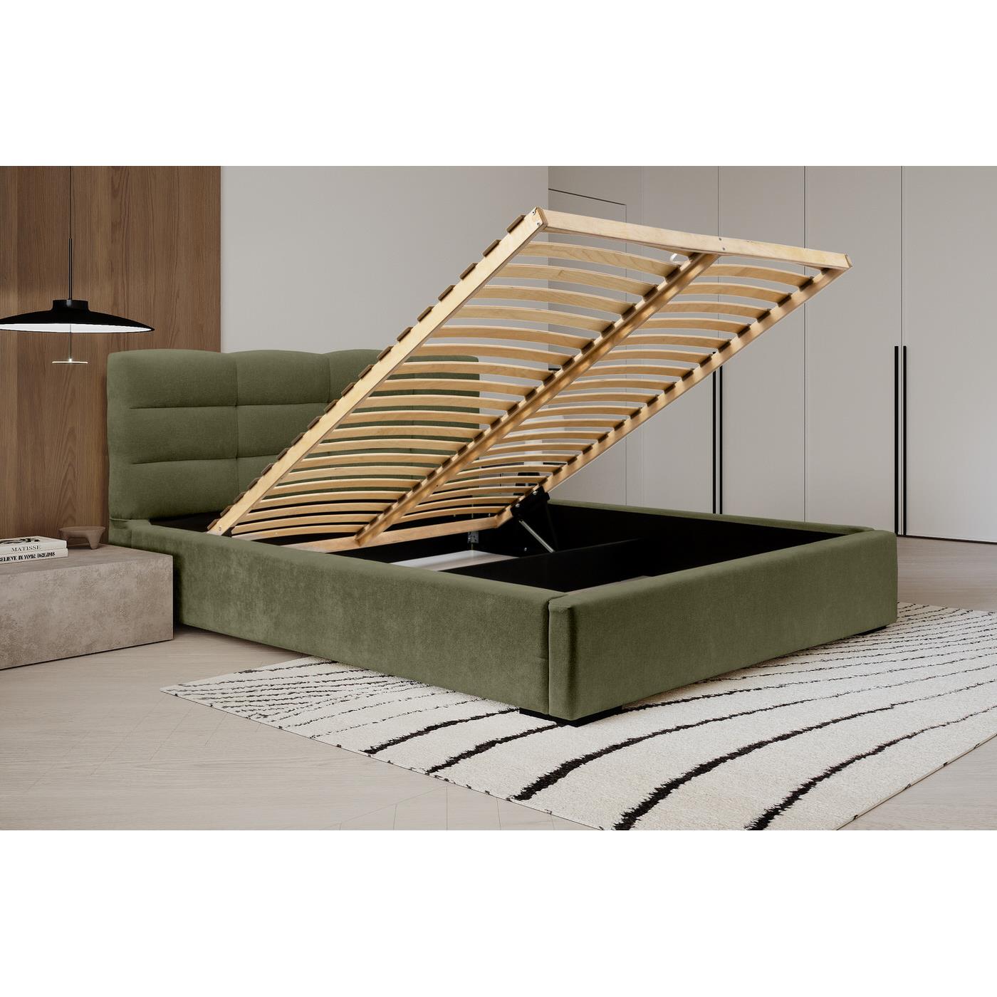 Trae Mobler Faro 180 x 200 cm Gestoffeerd Bed Bosgroen
