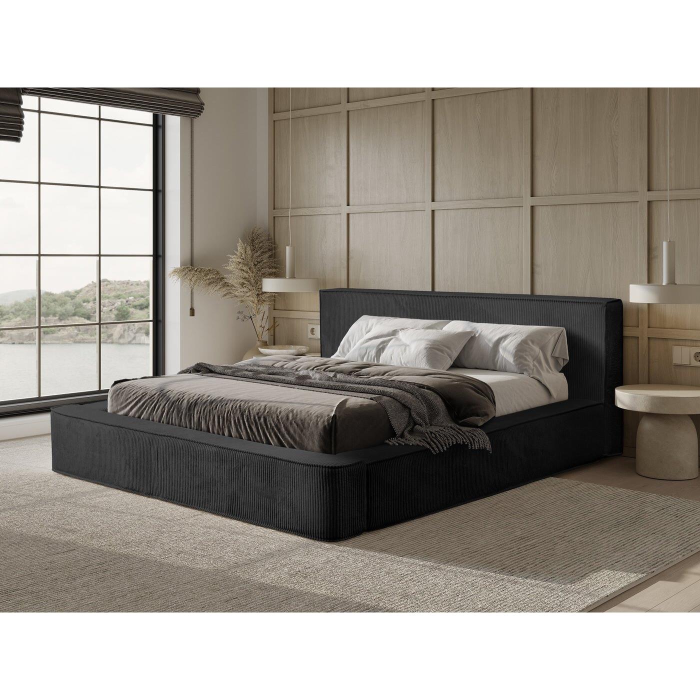 Trae Mobler Harmon 140x200 cm Gestoffeerd Bed Zwart