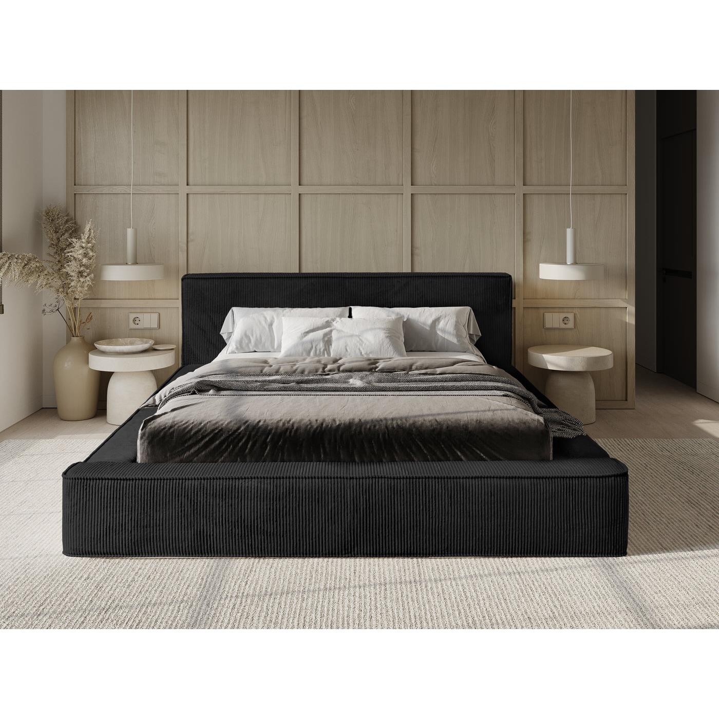 Trae Mobler Harmon 140x200 cm Gestoffeerd Bed Zwart