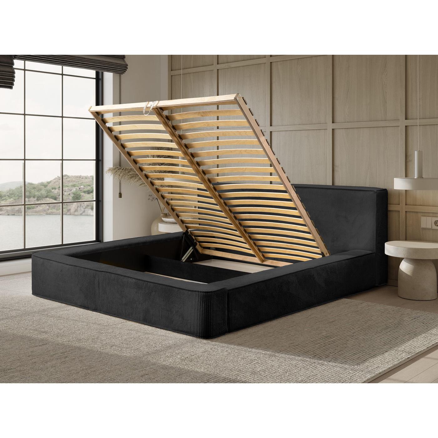 Trae Mobler Harmon 140x200 cm Gestoffeerd Bed Zwart