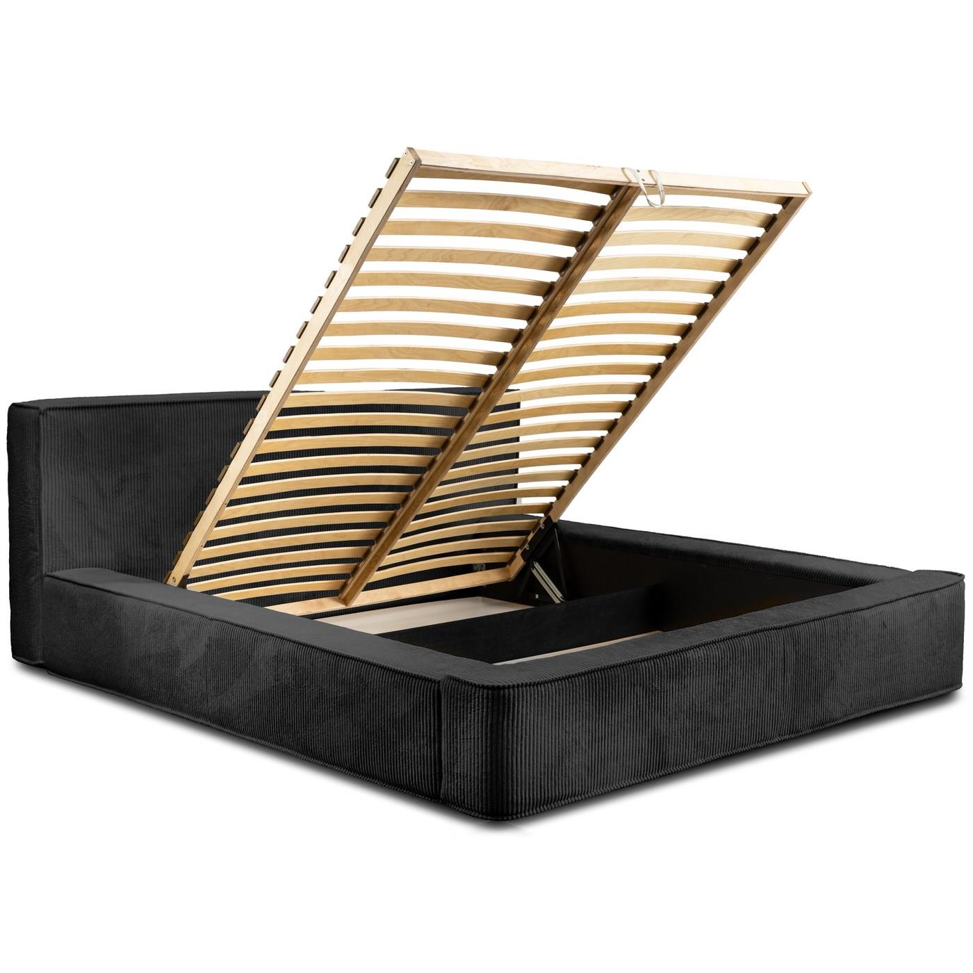 Trae Mobler Harmon 140x200 cm Gestoffeerd Bed Zwart