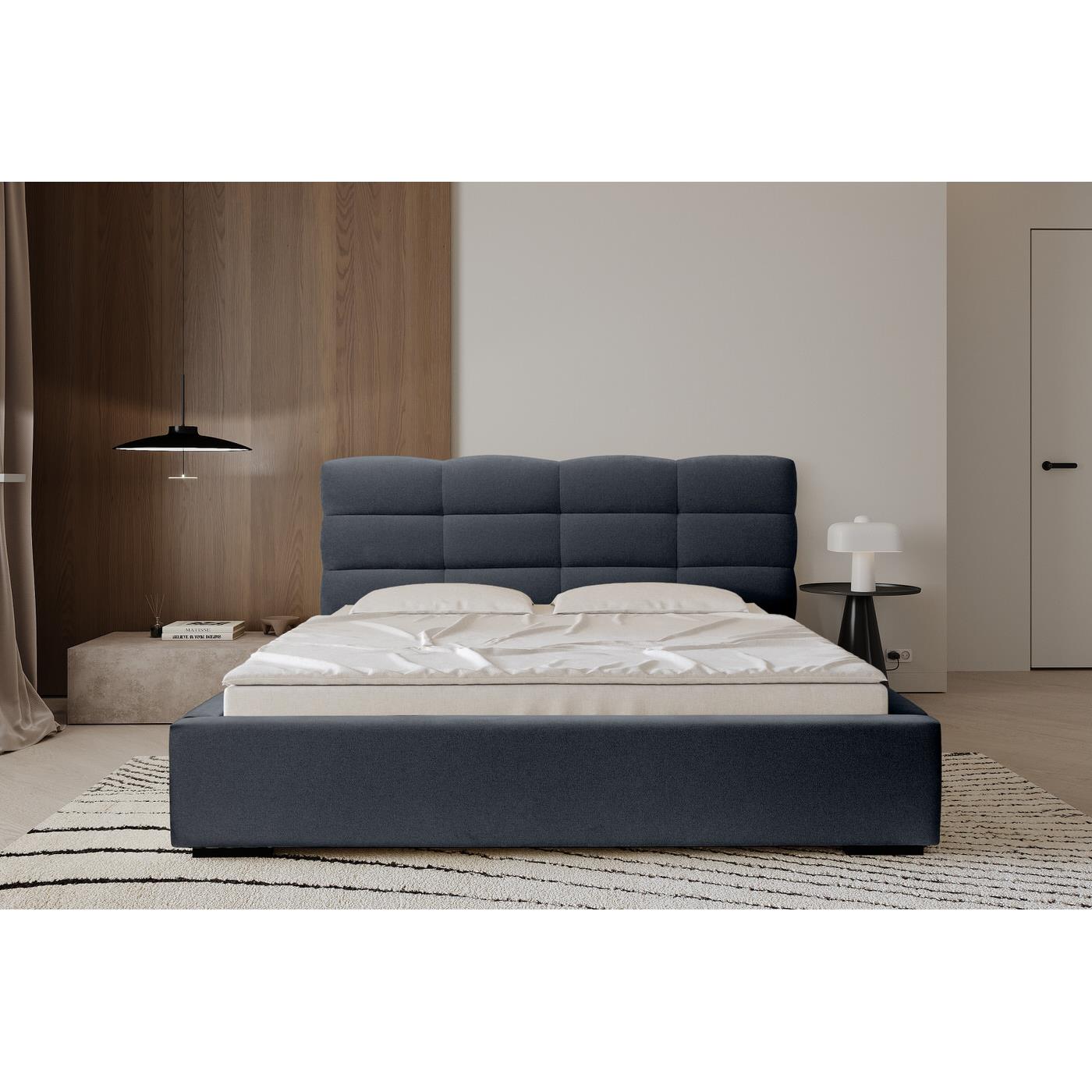 Trae Mobler Faro 180 x 200 cm Gestoffeerd Bed Donkerblauw