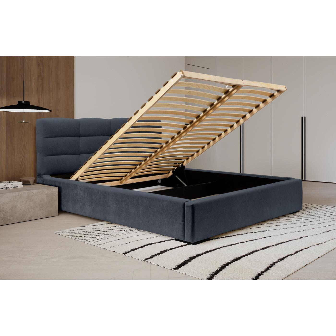 Trae Mobler Faro 180 x 200 cm Gestoffeerd Bed Donkerblauw