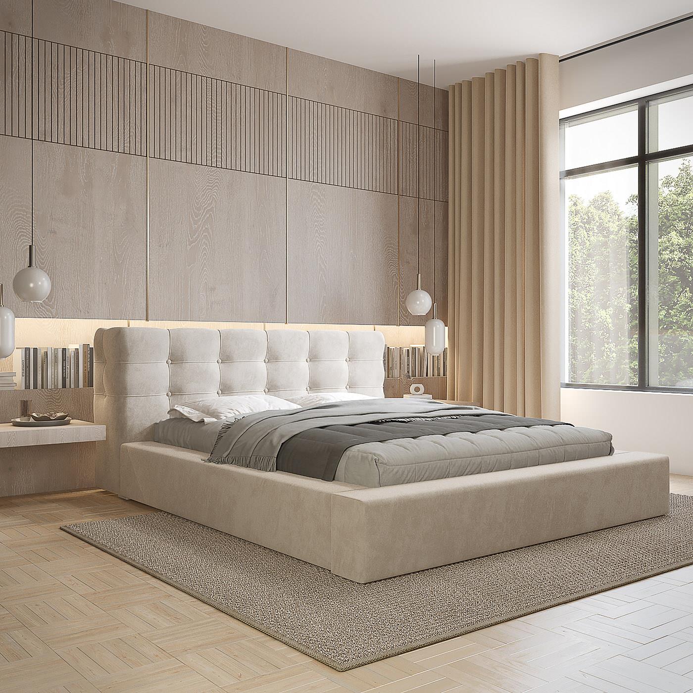 Trae Mobler Grace 180 x 200 cm Gestoffeerd Bed Beige